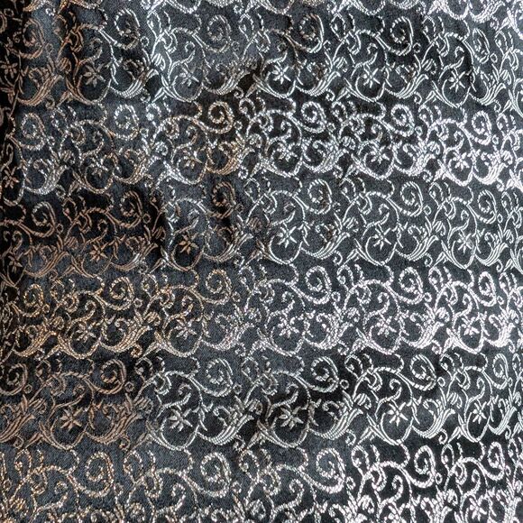 Vintage 90s Cachet Beaded Top Fringe Evening Cocktail Whimsigoth Silver Size 12 - Picture 9 of 12